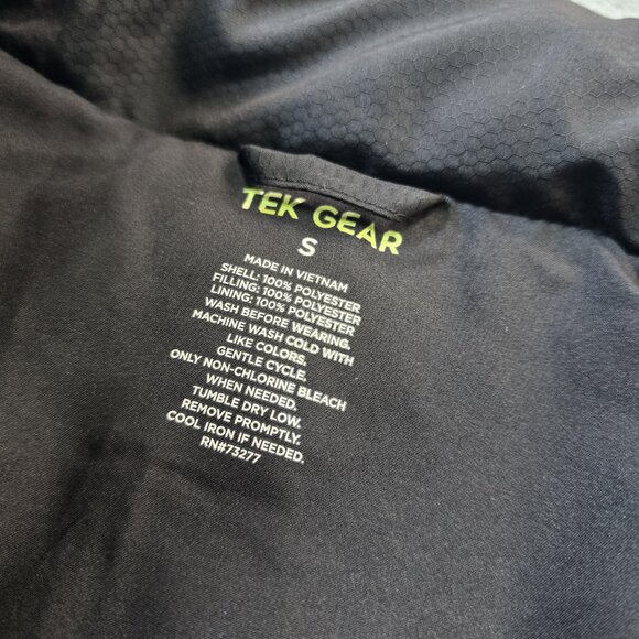 Tek Gear Puffer Vest Mens Small Black Quilted Sleeveless Outdoor Zip Jacket - Picture 3 of 11